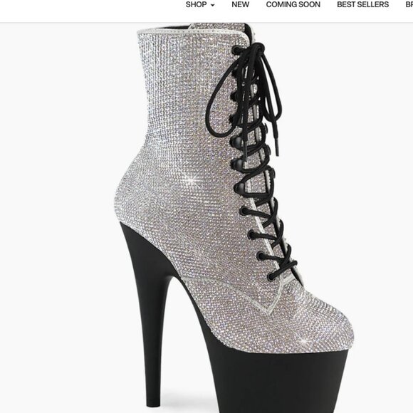Pleaser  Adore Platform Lace-Up Front Ankle Boot 7" Heel - Picture 1 of 6